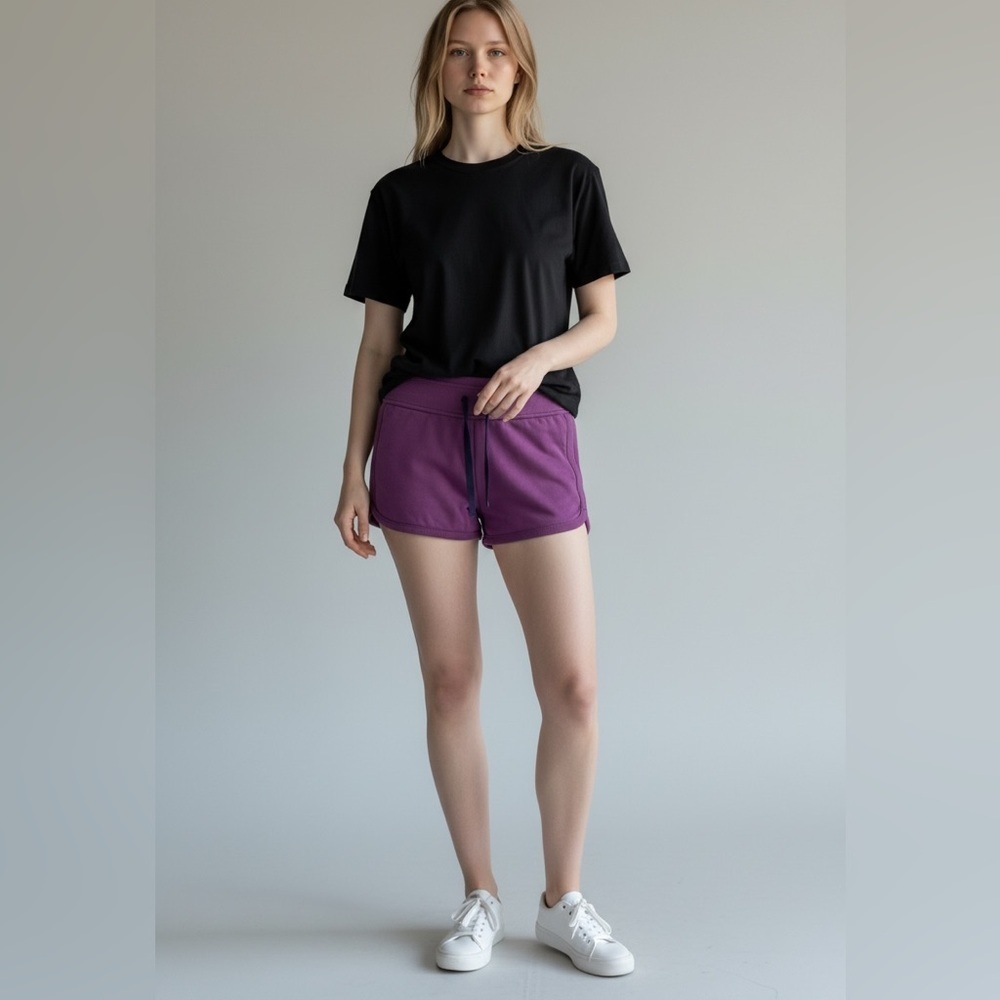 Lululemon Terry Cotton Boy Shorts - Purple - Picture 1 of 3